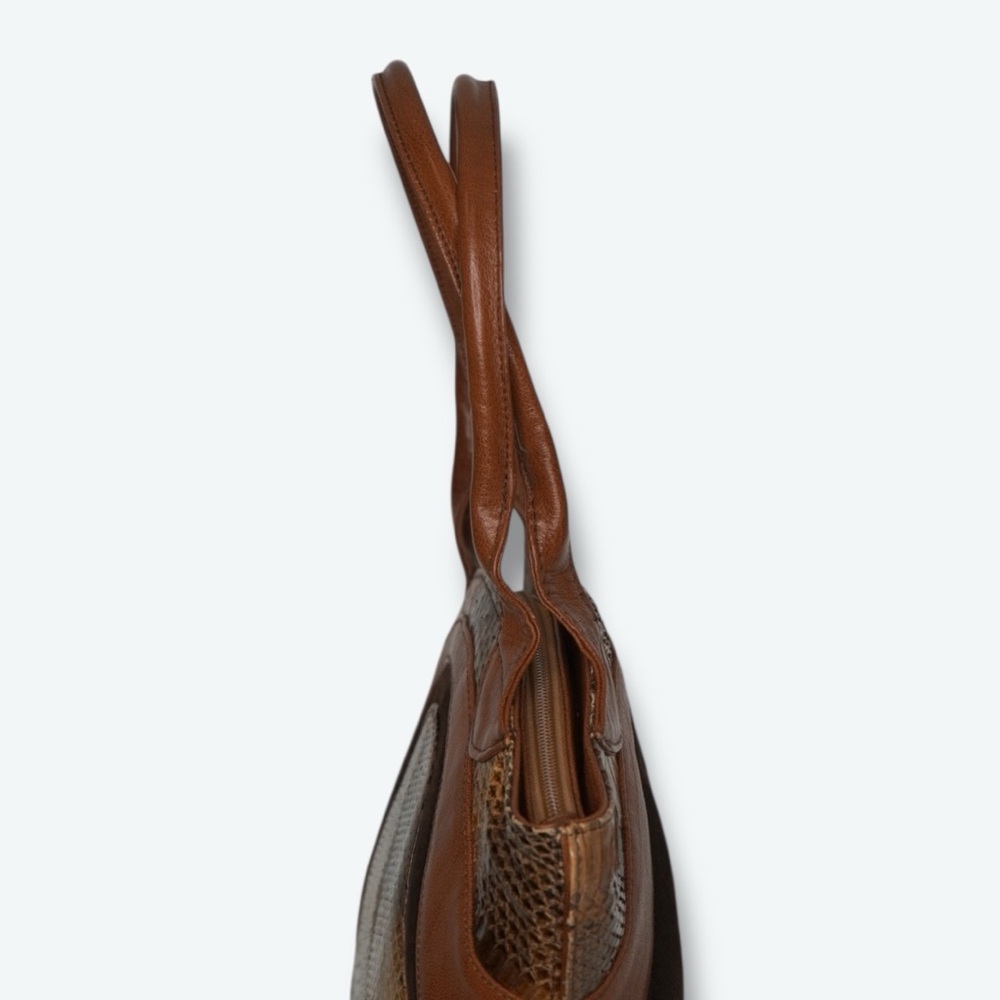 1970s J. Renee Mixed Media Leather Bag - Picture 3 of 4